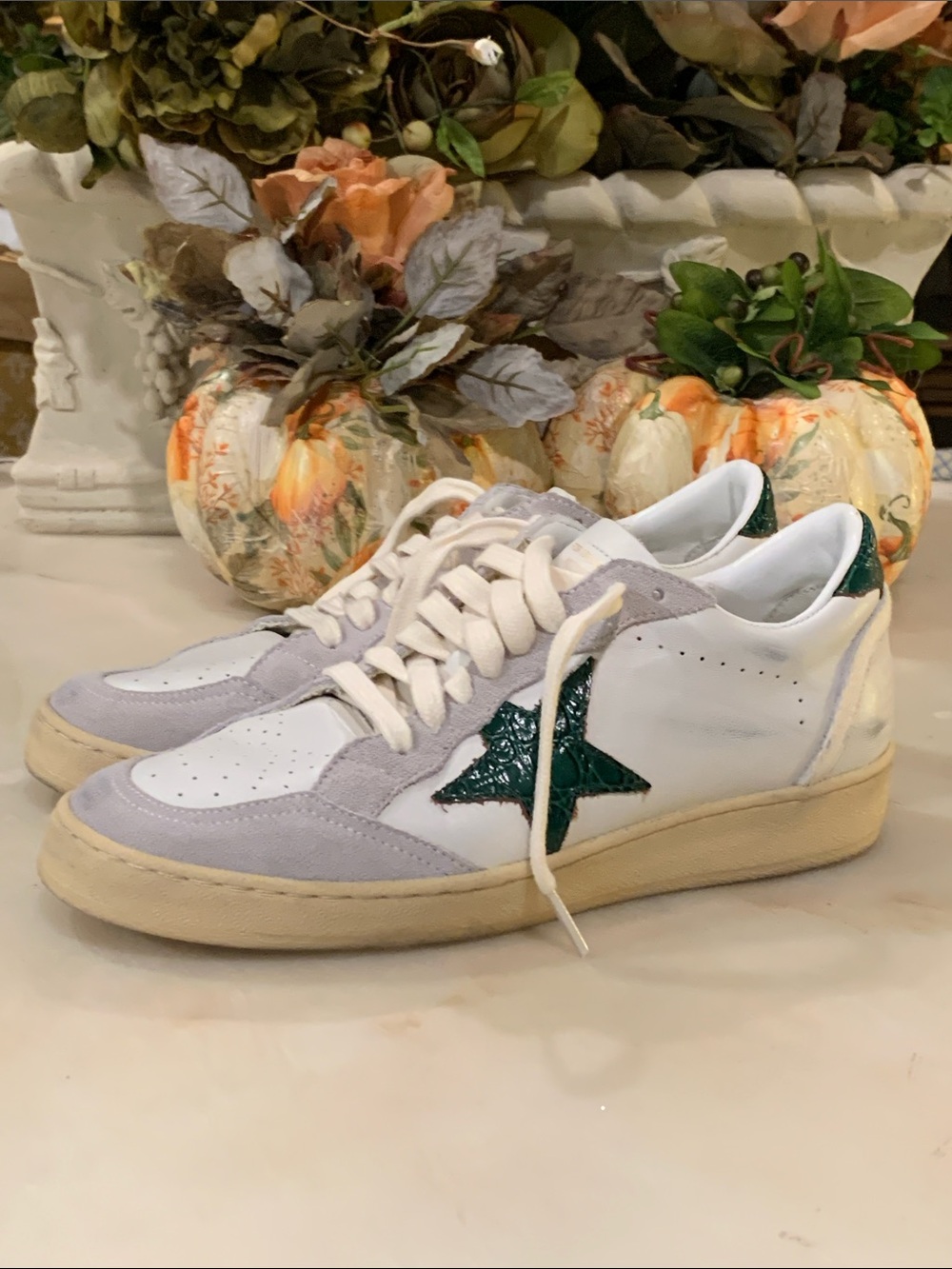 Golden Goose Ball Star White Green Croc Sneaker 36